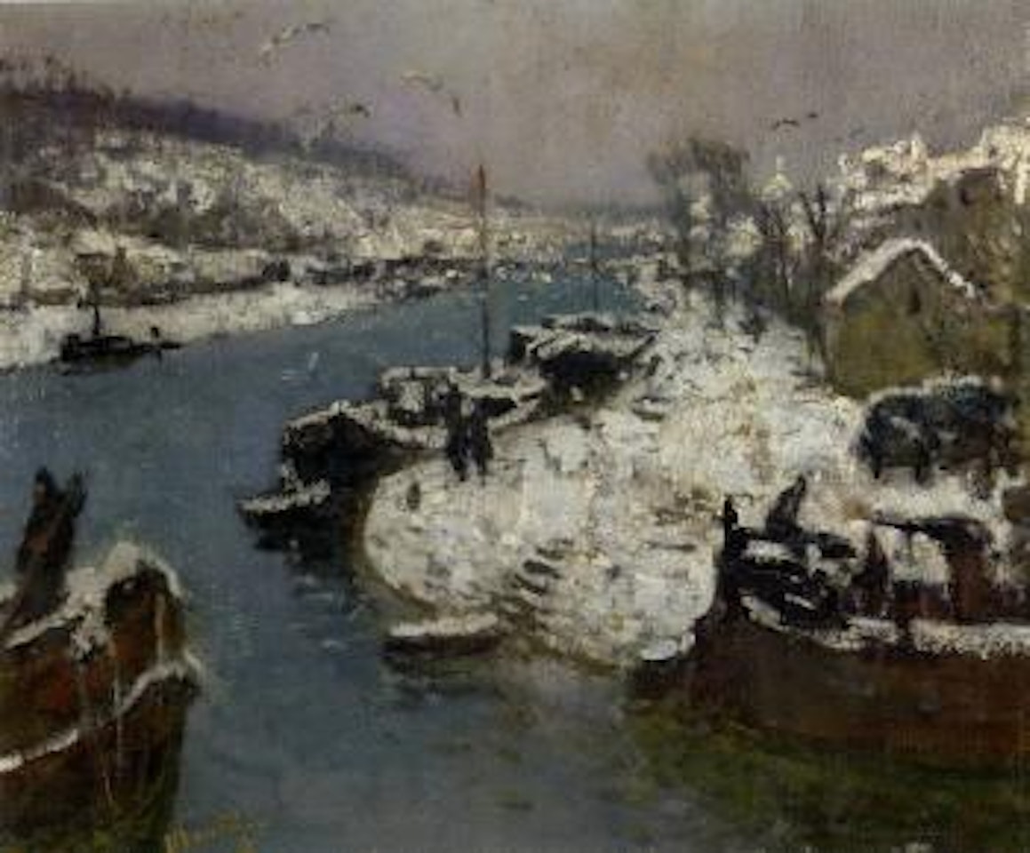 Neige a Saint-Mammes by Pierre Eugène Montezin