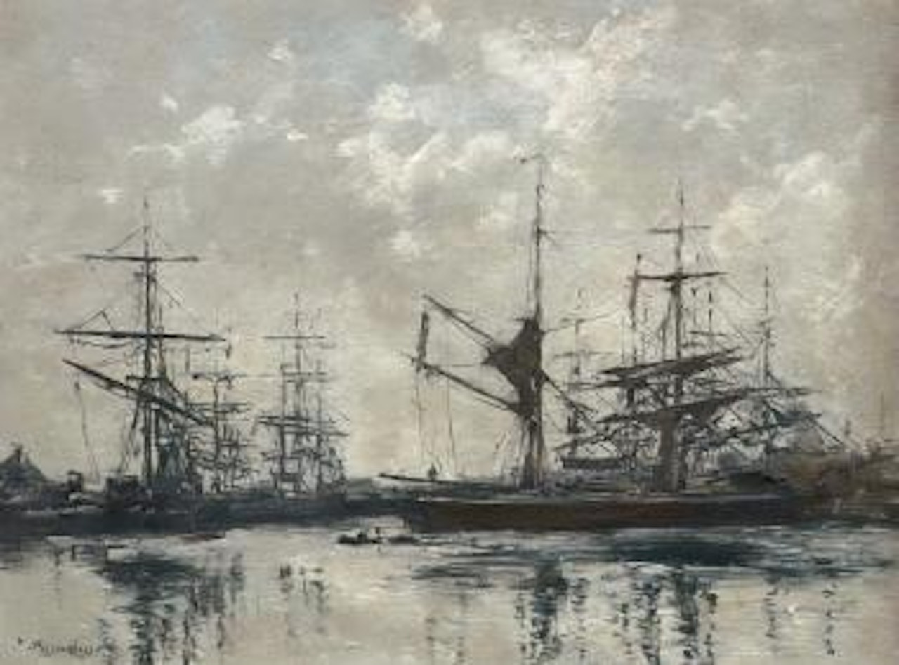 Le bassin, Deauville by Eugène Boudin