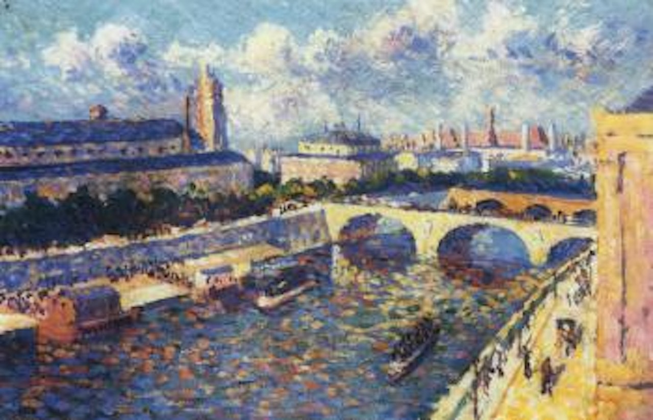 Paris, la Seine et le quai de la Megisserie vue du quai de l'Horloge by Maximilien Luce