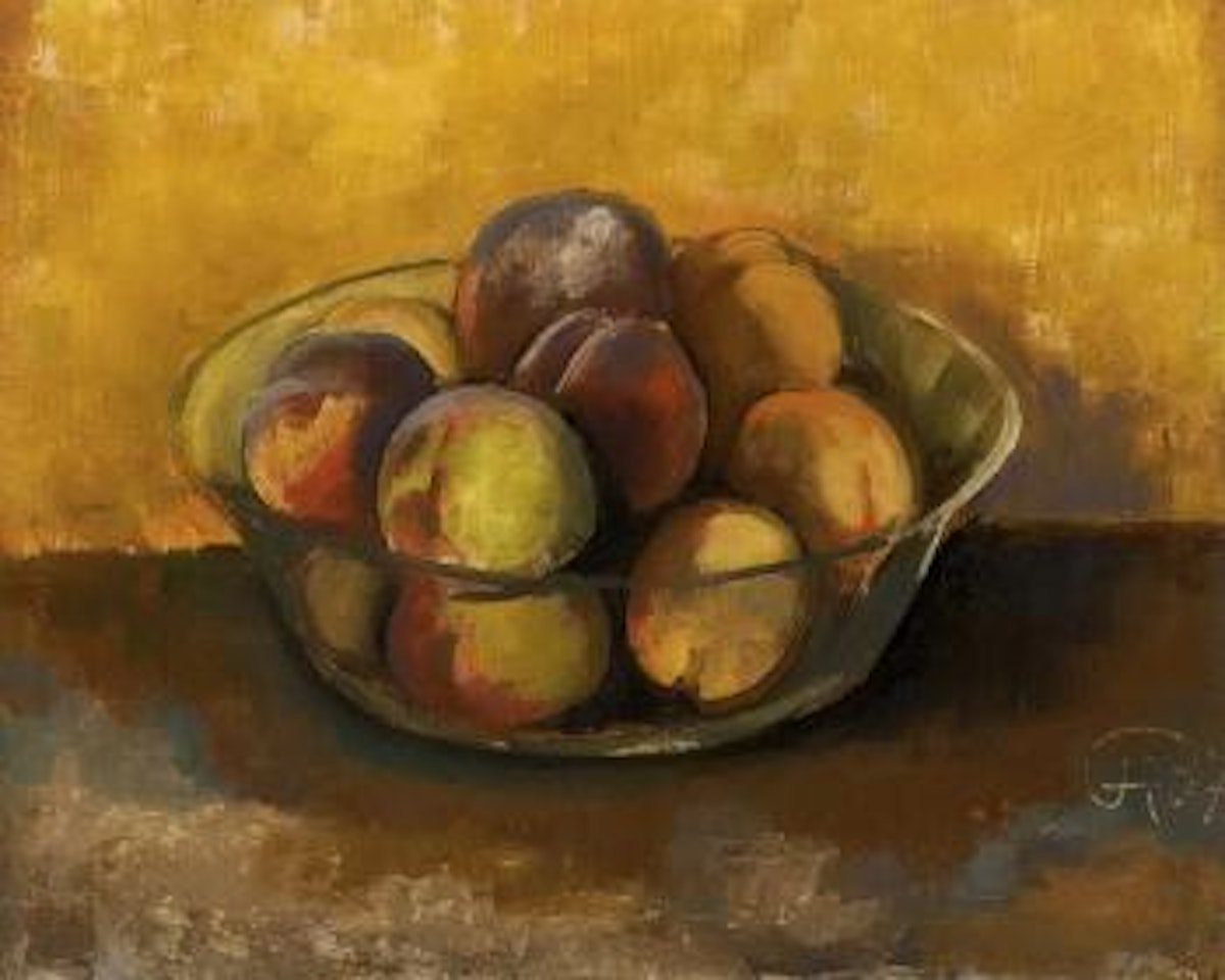 Pfirsichstilleben - still life with peaches by Karl Hofer