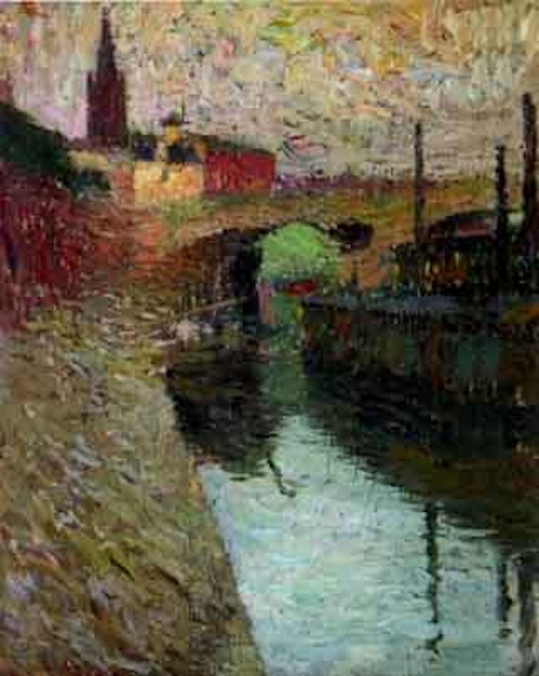 Le bateau-lavoir sur les quais de la Garonne by Henri Jean Guillaume Martin