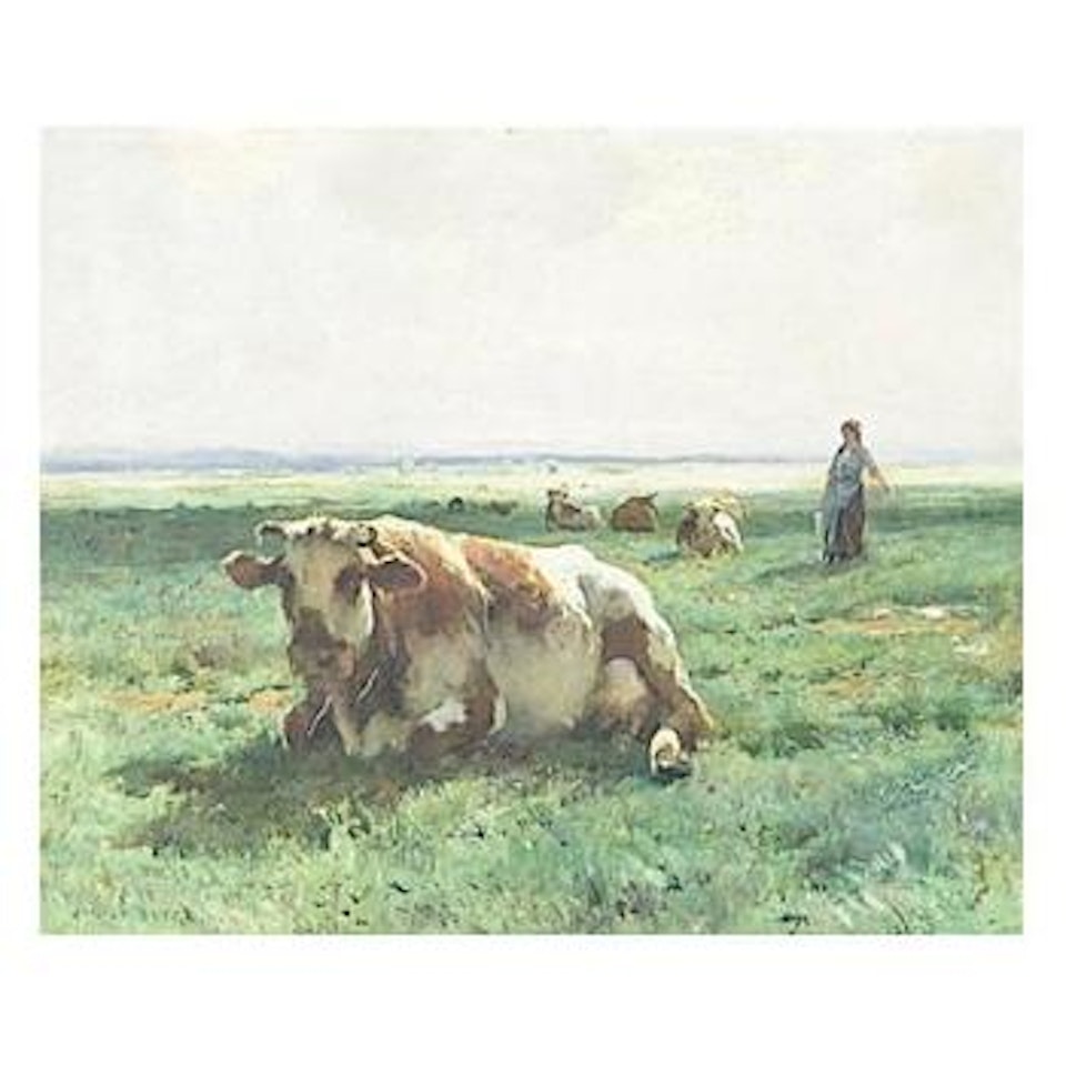 Cows at pasture by Julien Dupré