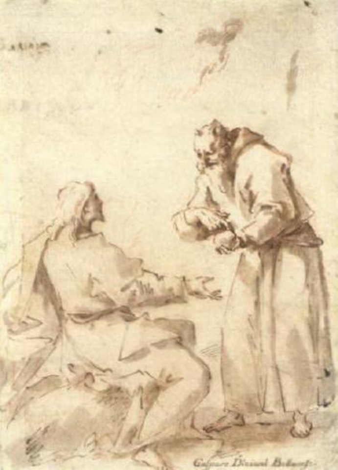 Satan tempting Christ to change stones into bread by Gaspare Diziani