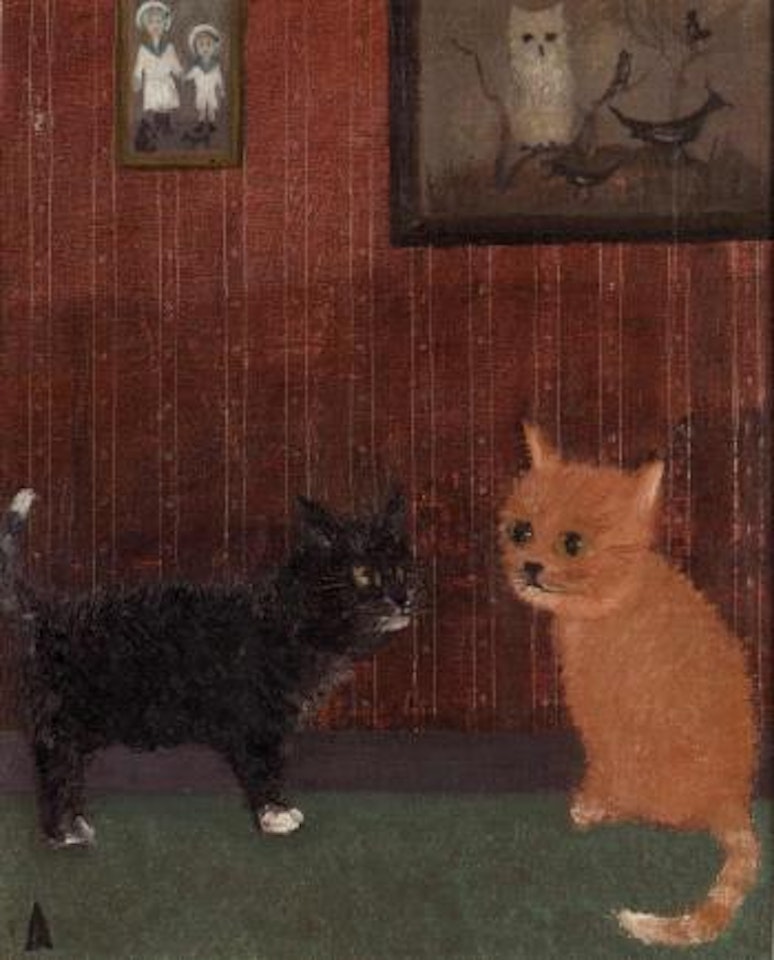 Said naughty Tom Twig to Nelson, I say old chap, they've got birds in their by Helen Bradley