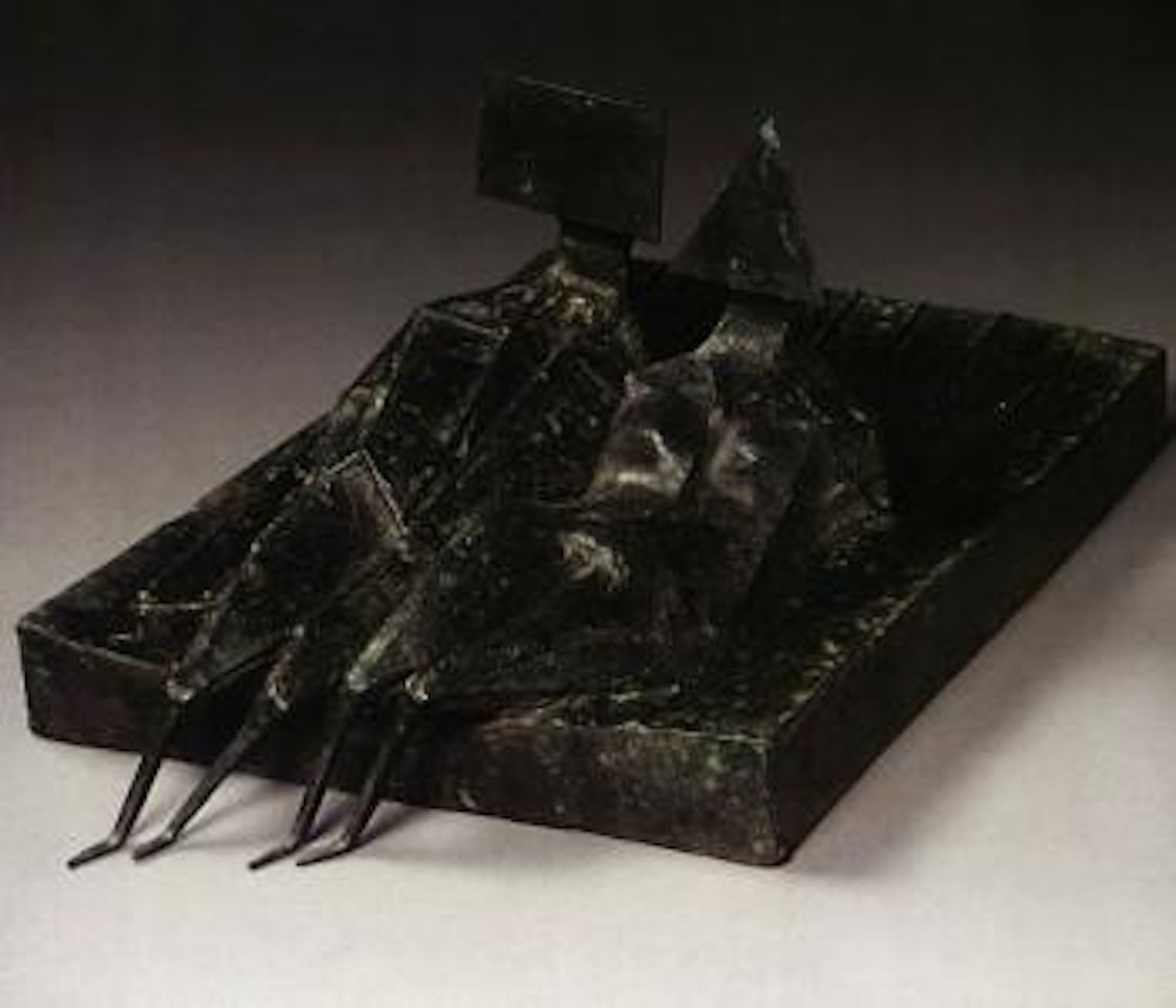 Two lying figures on base II by Lynn Chadwick