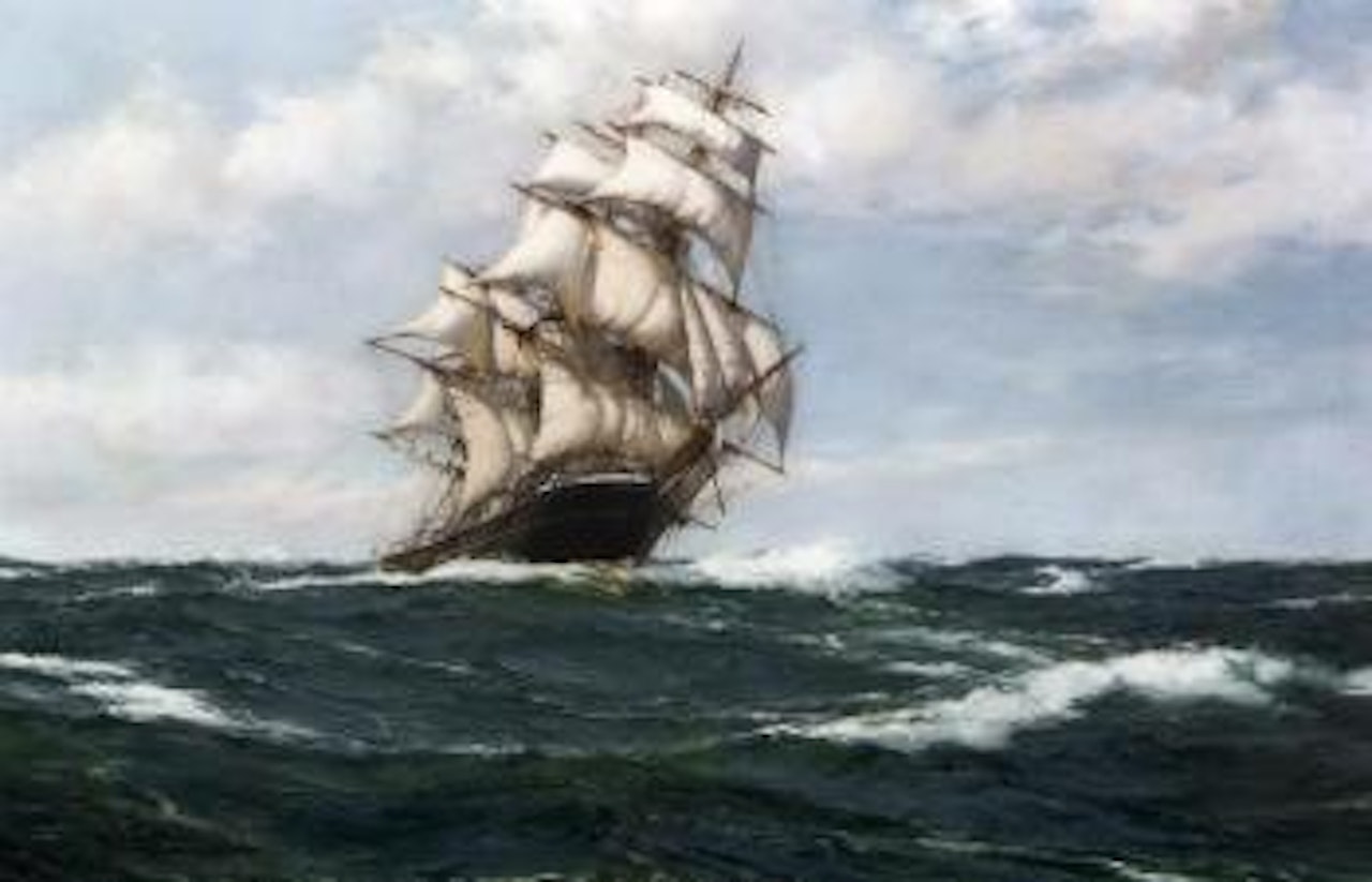 The Flying Cloud, running before the wind by Montague Dawson