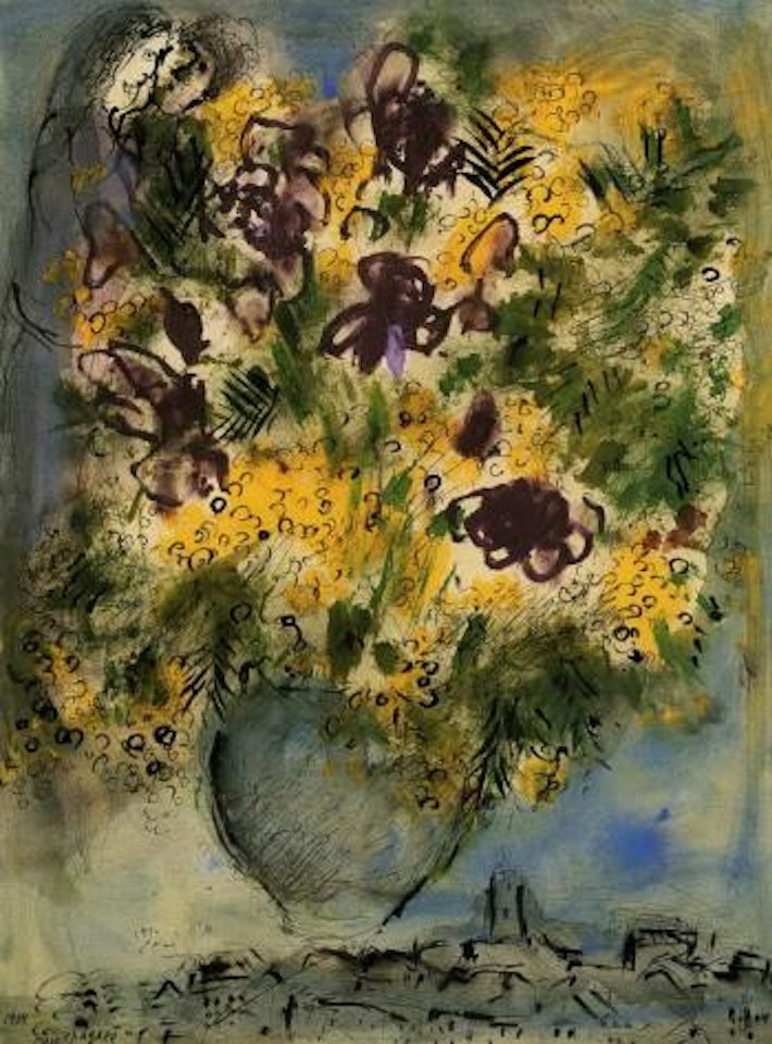 Le bouquet au-dessus de Vence by Marc Chagall