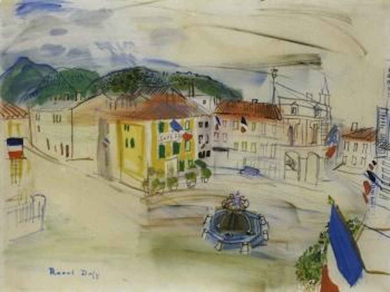 Le 14 juillet a Aspet by Raoul Dufy
