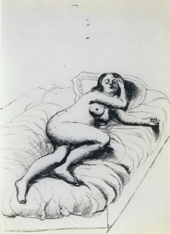 Petite etude de nu couche by Paul Delvaux