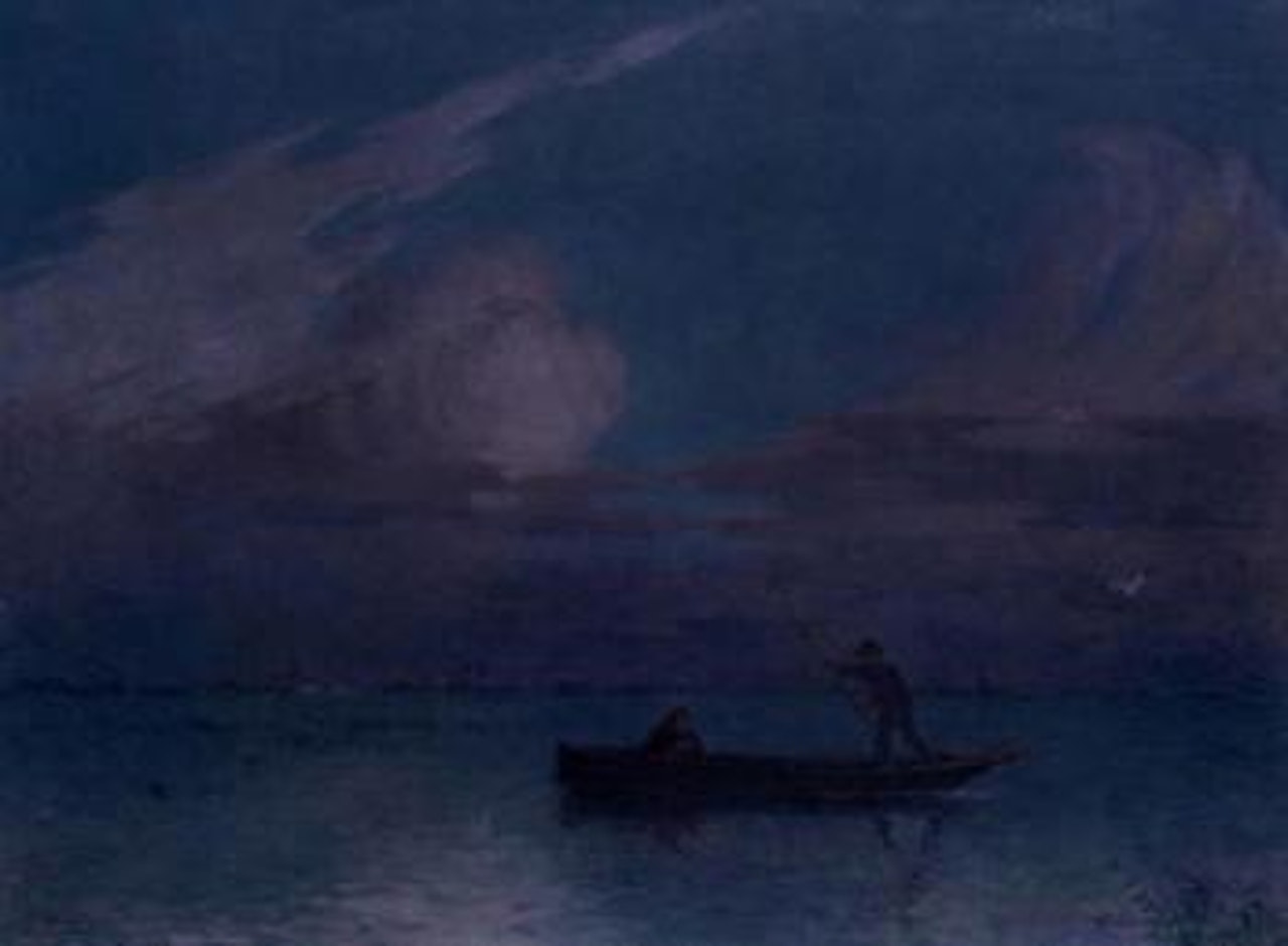Promenade en barque de nuit a Briere by Ferdinand du Puigaudeau