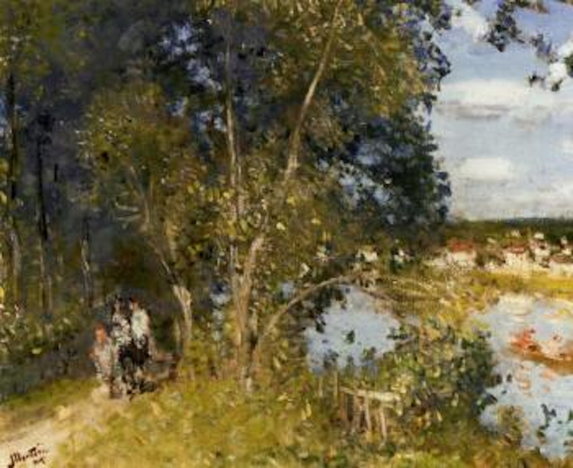 Sentier au bord de l'Eure by Pierre Eugène Montezin
