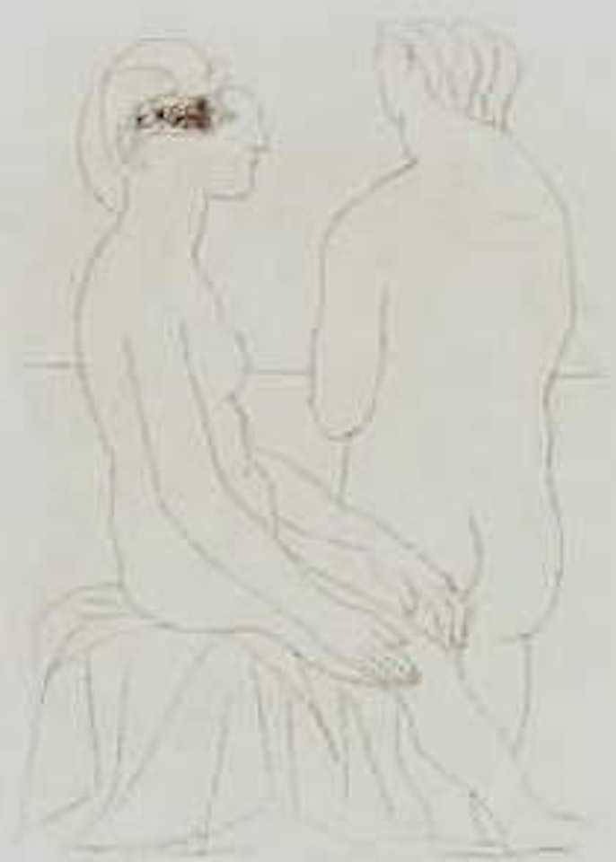 Femme assise et femme de dos by Pablo Picasso