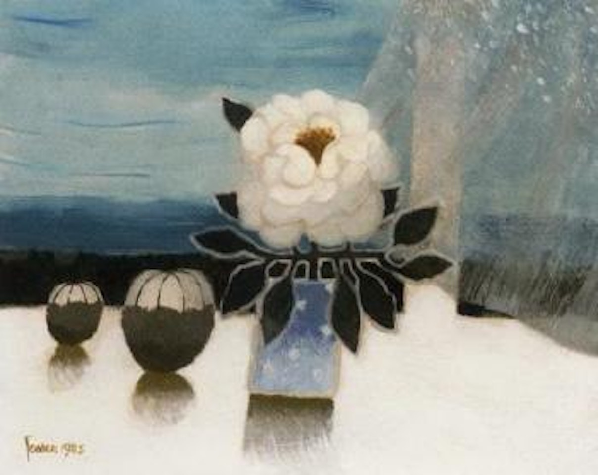 Still life with a camellia by Mary Fedden