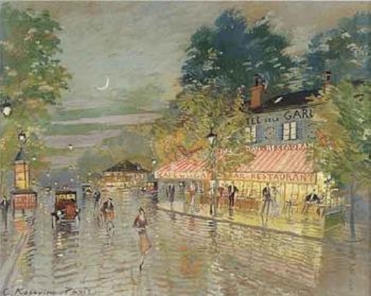 Paris street scene by Konstantin Alekseevich Korovin