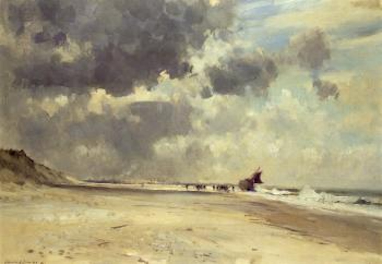 Stranded boat by Edward Seago