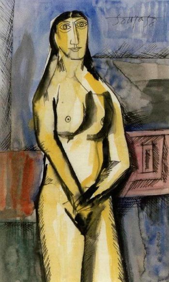 Standing nude by Francis Newton Souza