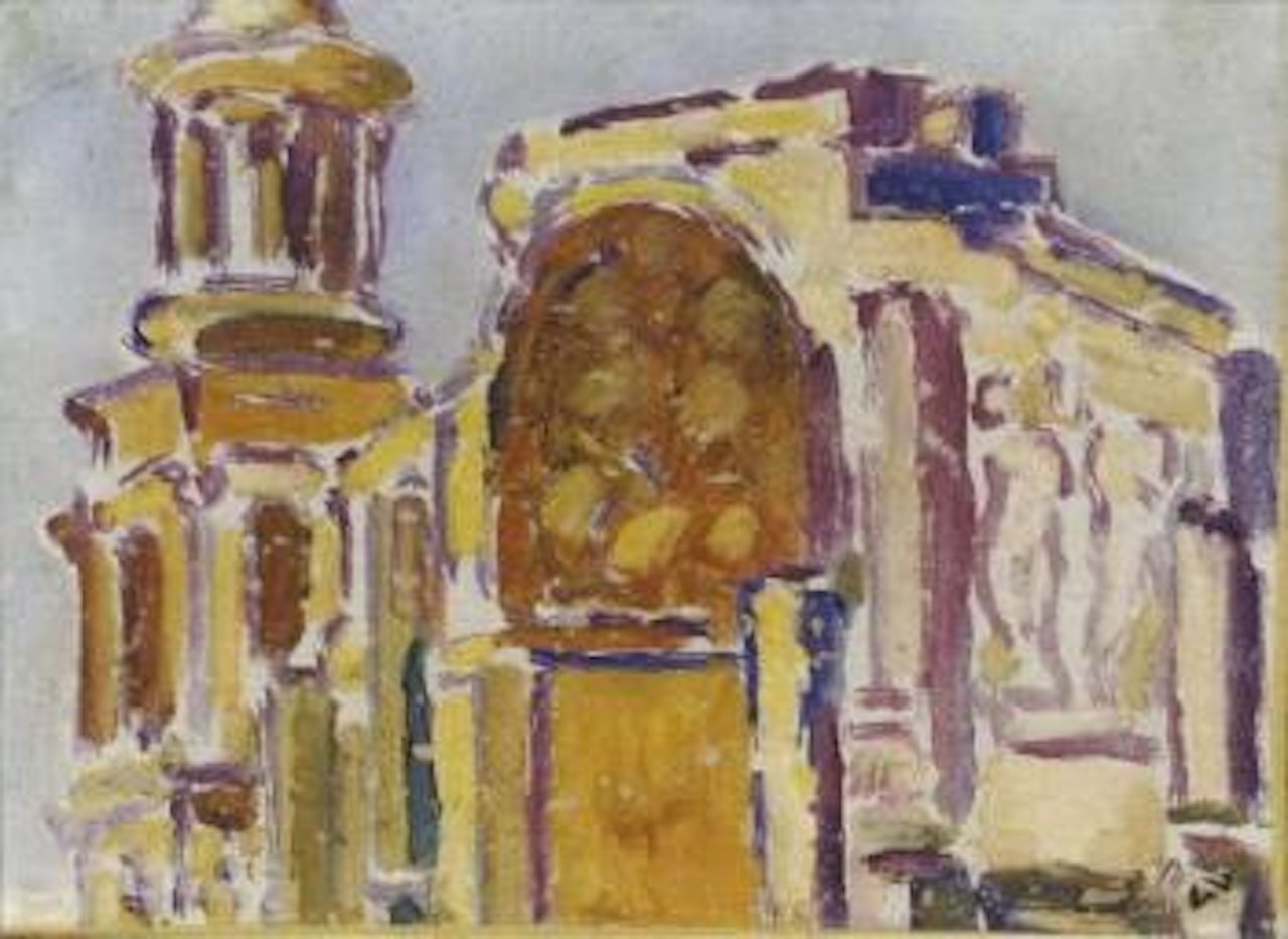 Facade de l'eglise, effet de lumiere by Louis Valtat
