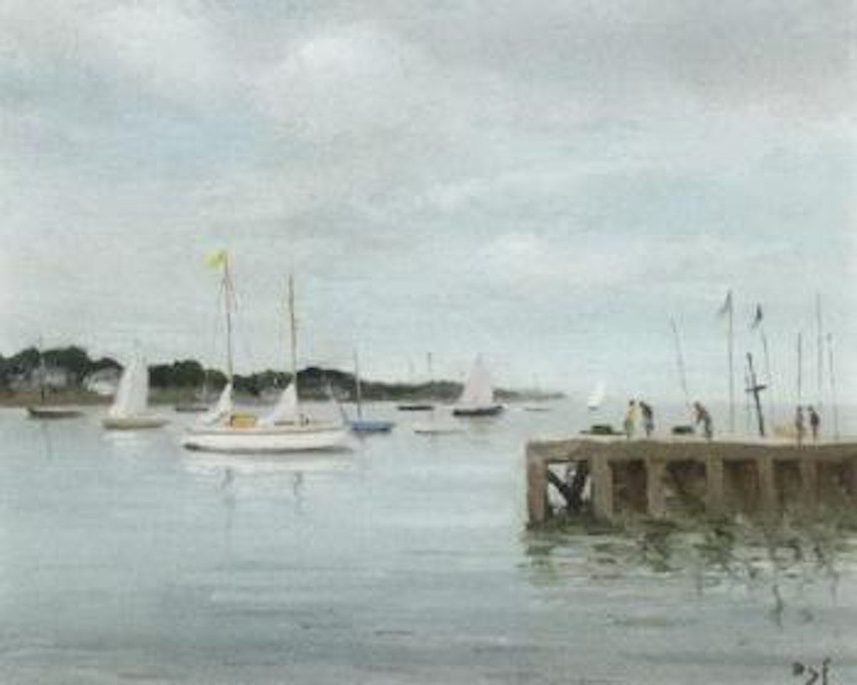 Les pecheurs sur la jetee by Marcel Dyf