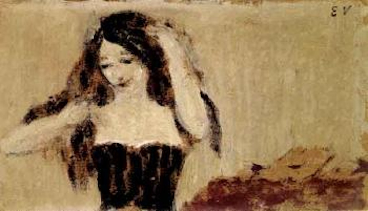 Jeune file se coiffant by Édouard Vuillard