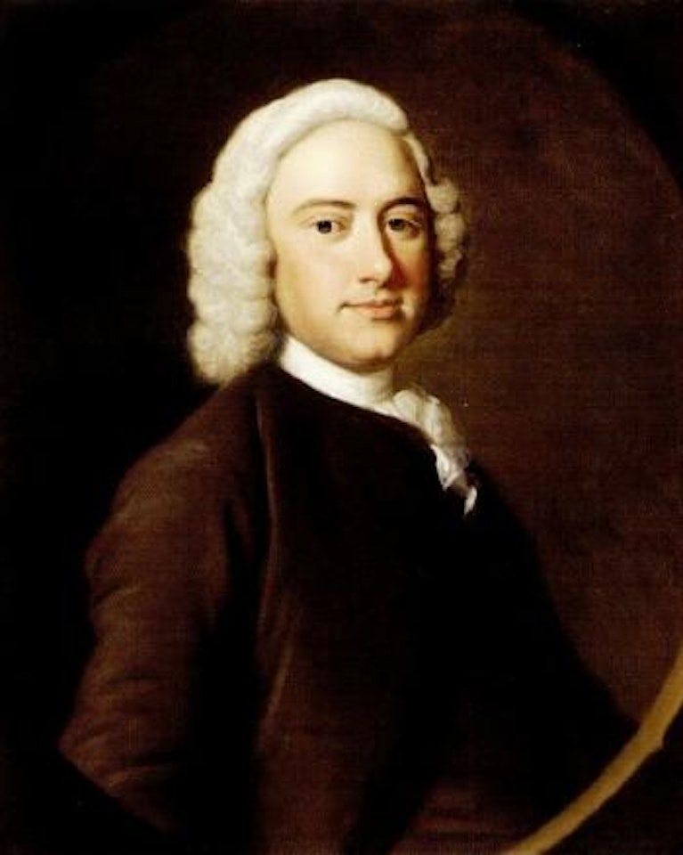 Portrait of gentleman, wearing grey coat by Thomas Hudson