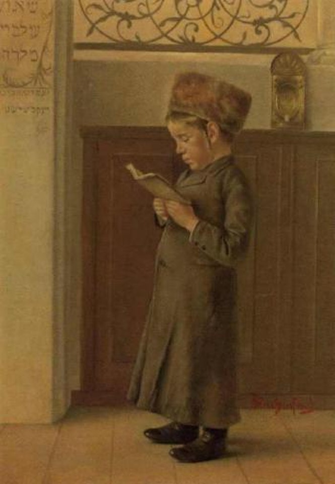 Young boy at prayer by Alois Heinrich Priechenfried