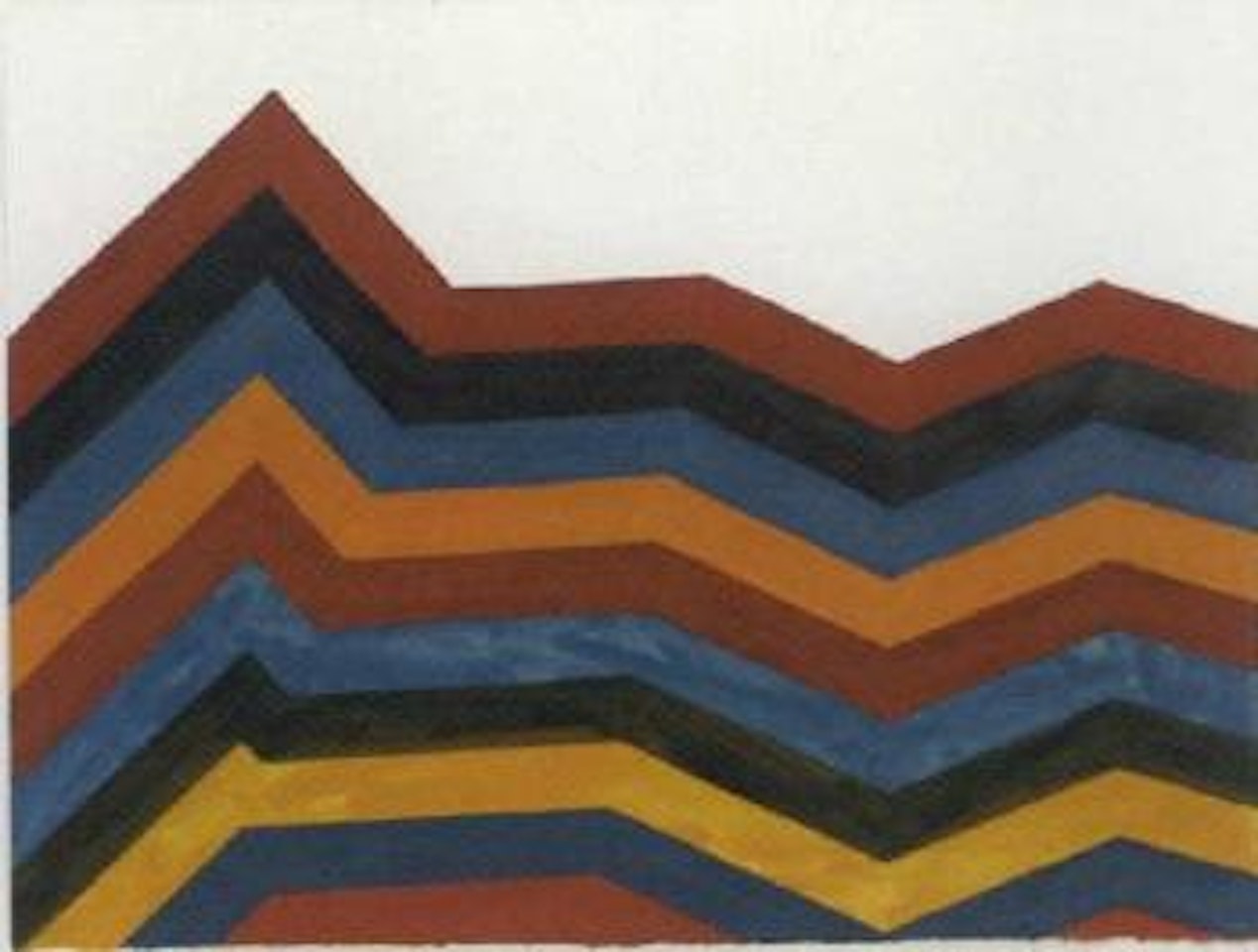 Irregular horizontal bands of equal width starting at bottom by Sol LeWitt
