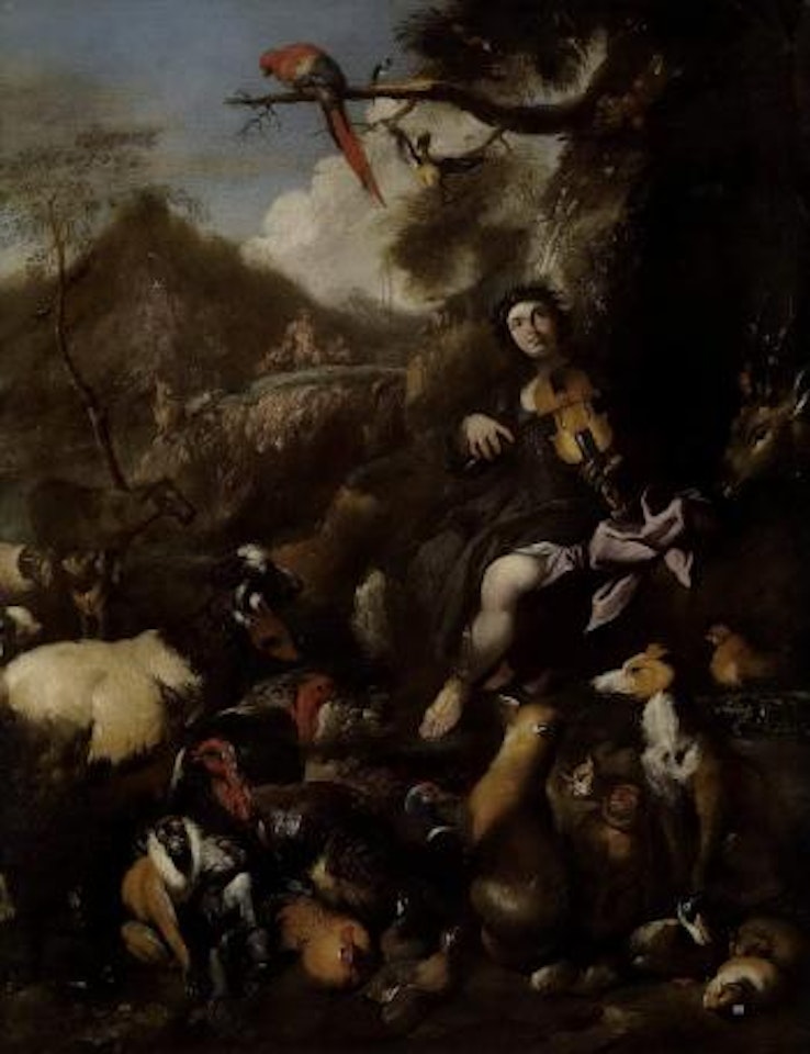 Orpheus enchanting animals by Giovanni Benedetto Castiglione