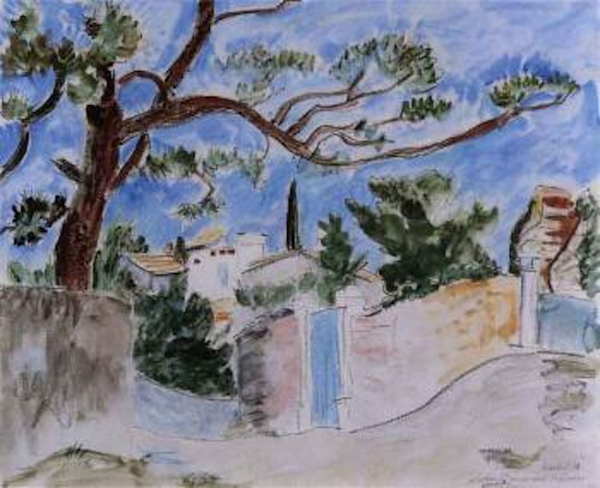 Wall with houses by Erich Heckel