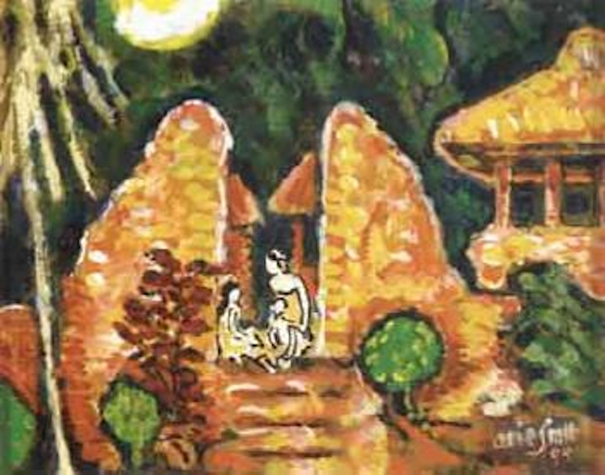 Evening at the temple by Arie Smit