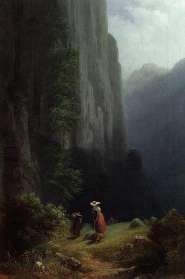 Harvesting hay in the mountains by Carl Spitzweg