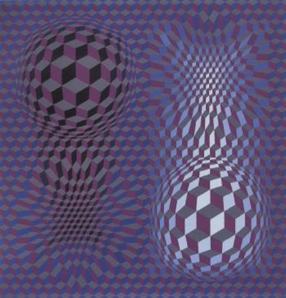 Coleum-g.r. OP art composition by Victor Vasarely