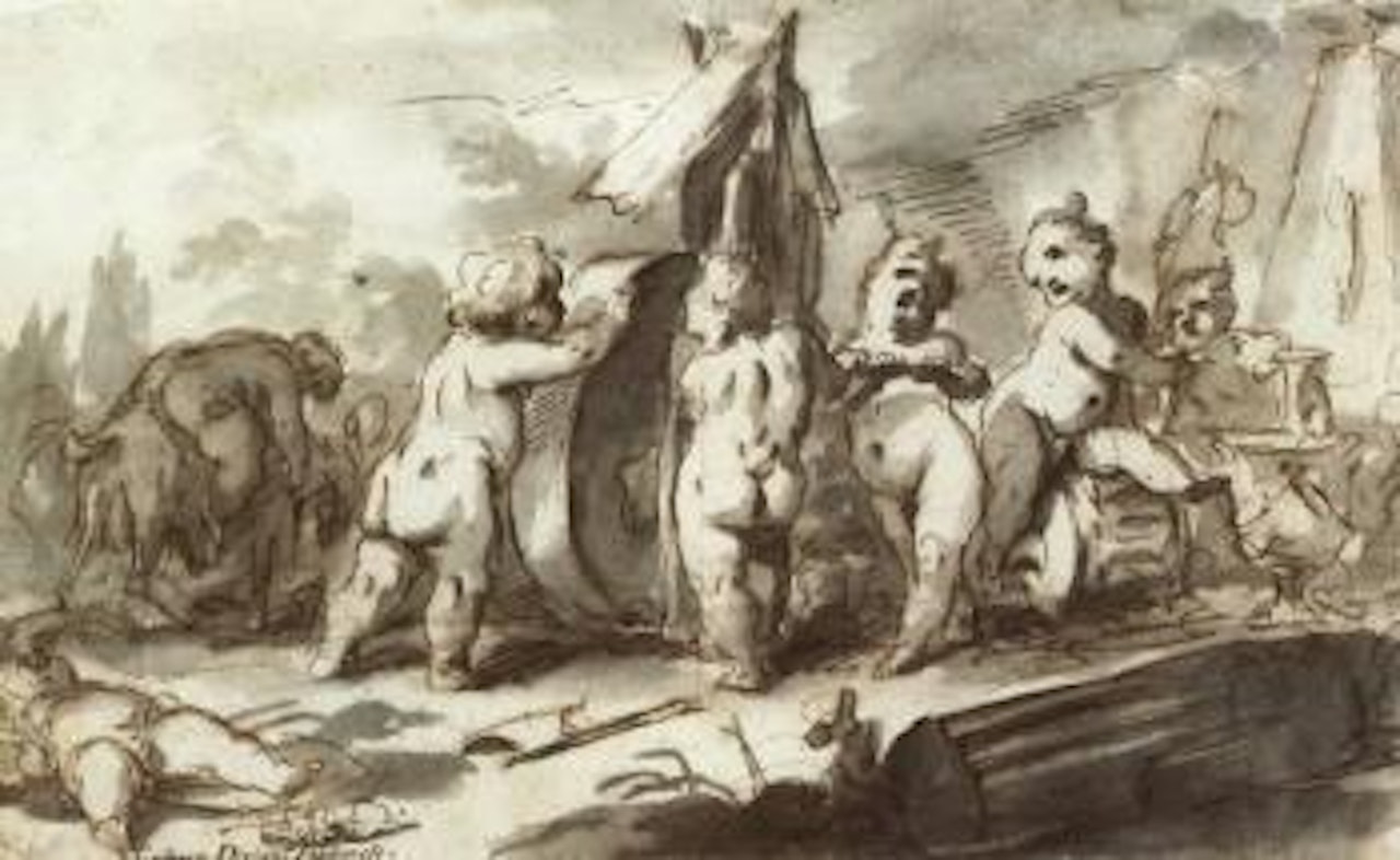 Bacchanale de putti by Gaspare Diziani