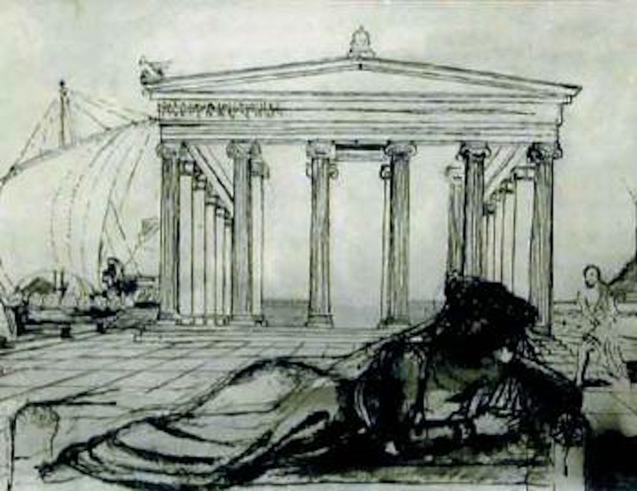 Femme et temple by Paul Delvaux