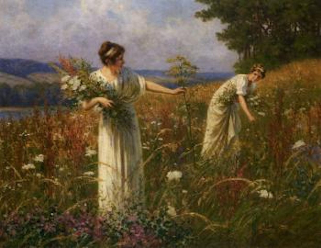 Picking wild flowers by Leopold Franz Kowalsky