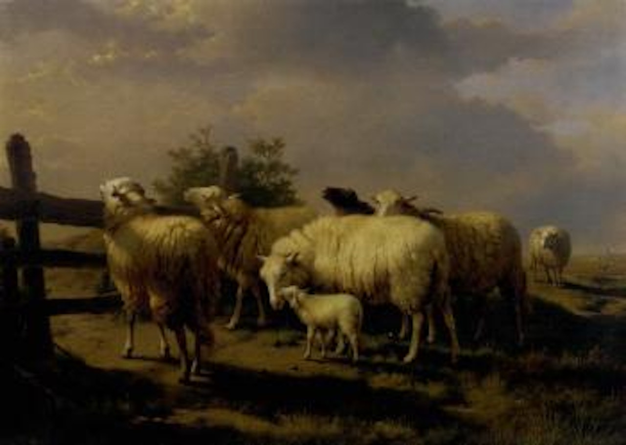 At the gate by Eugène Joseph Verboeckhoven