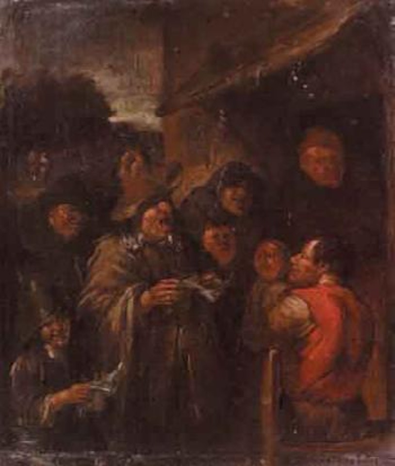 Peasants singing outside an inn by Egbert van Heemskerk III
