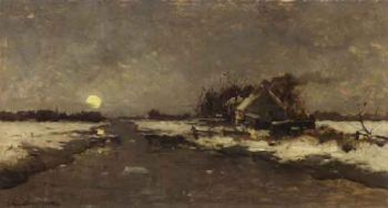 Winter polder landscape in winter by Gerhard Arij Ludwig Morgenstjerne Munthe