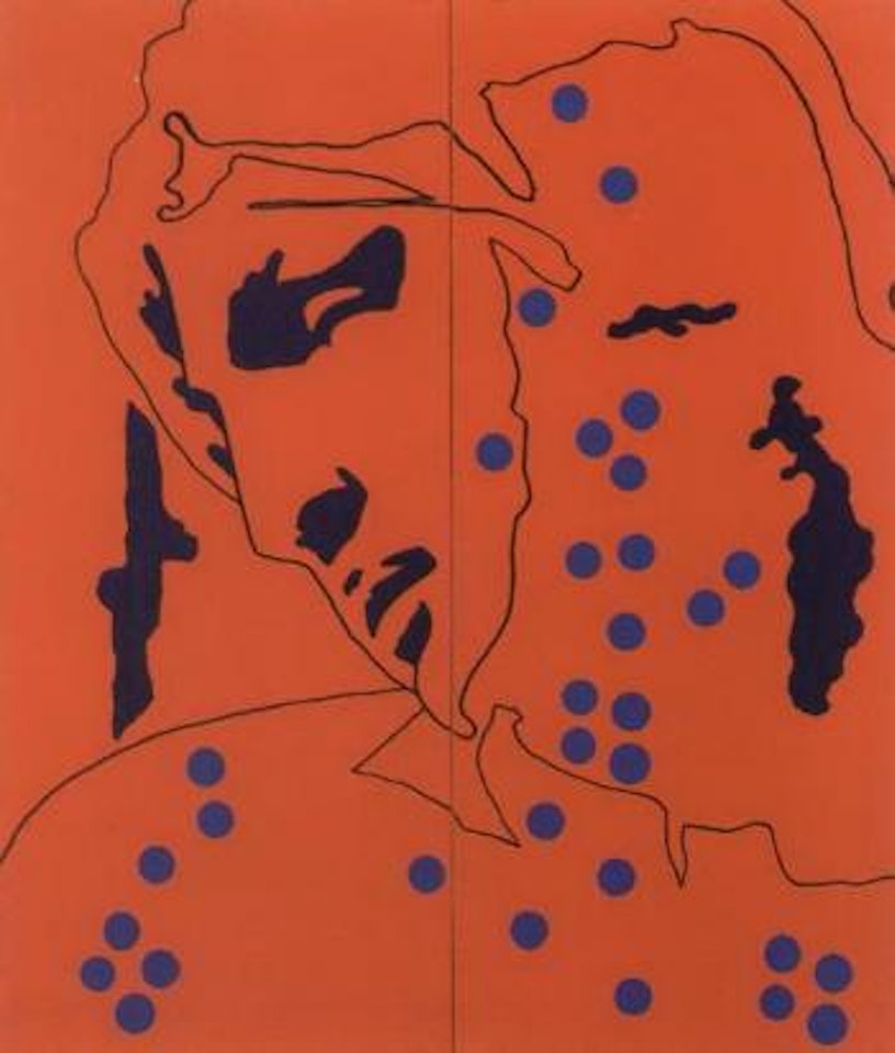 Red diptych by Tano Festa