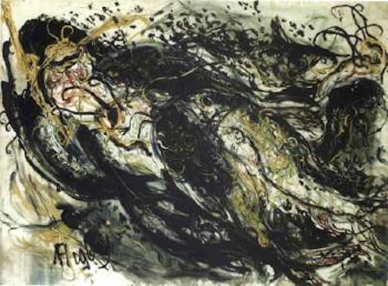 Feeding frenzy by Affandi