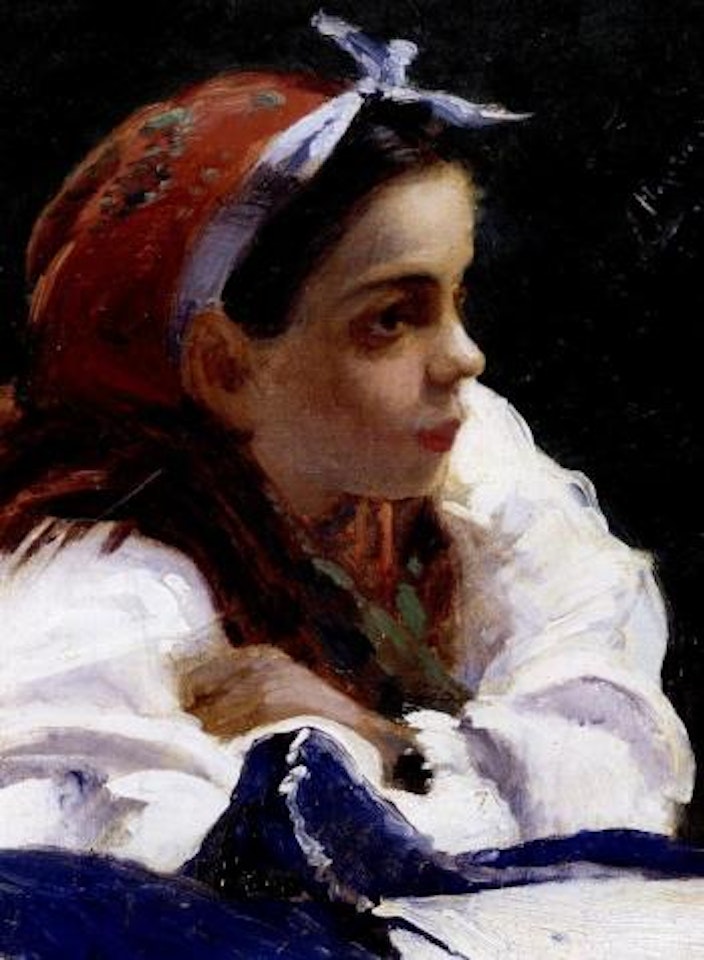 Portrait of a young girl by Alexander W. Makowski