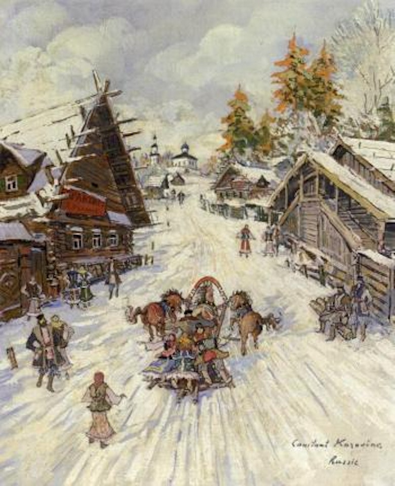 Racing troika by Konstantin Alekseevich Korovin