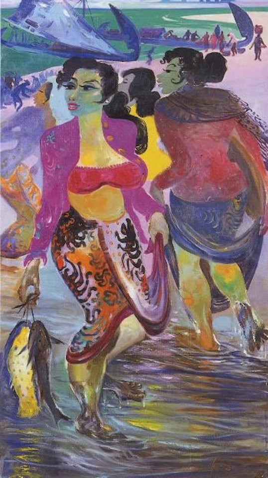 Women with fish by Hendra Gunawan