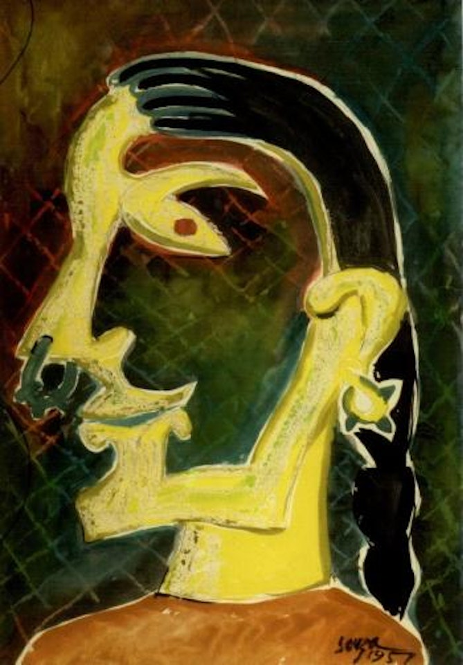 Woman with a nose ring by Francis Newton Souza