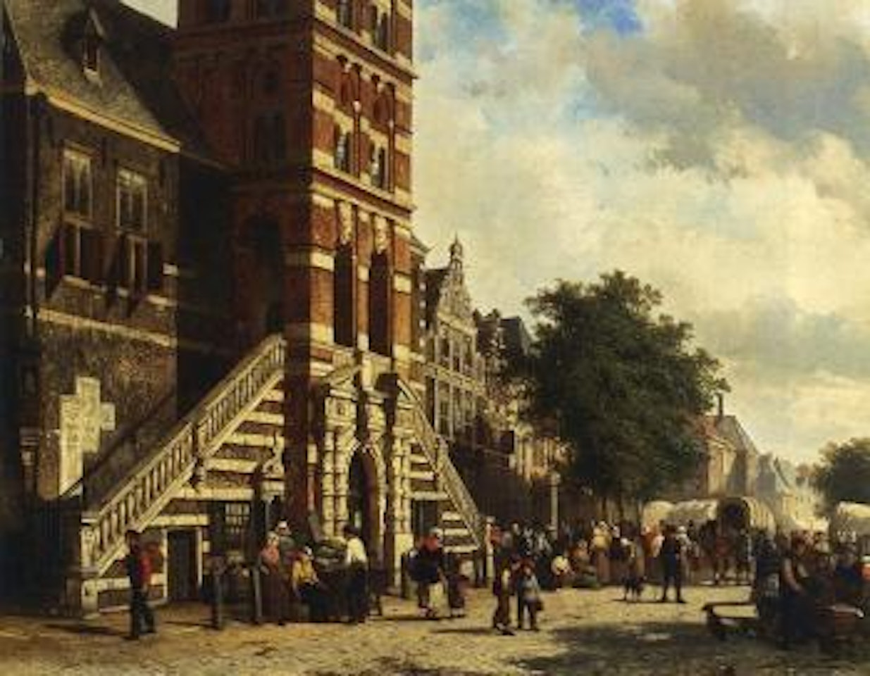 View of the Wijnhuistoren, Zutphen by Cornelis Springer