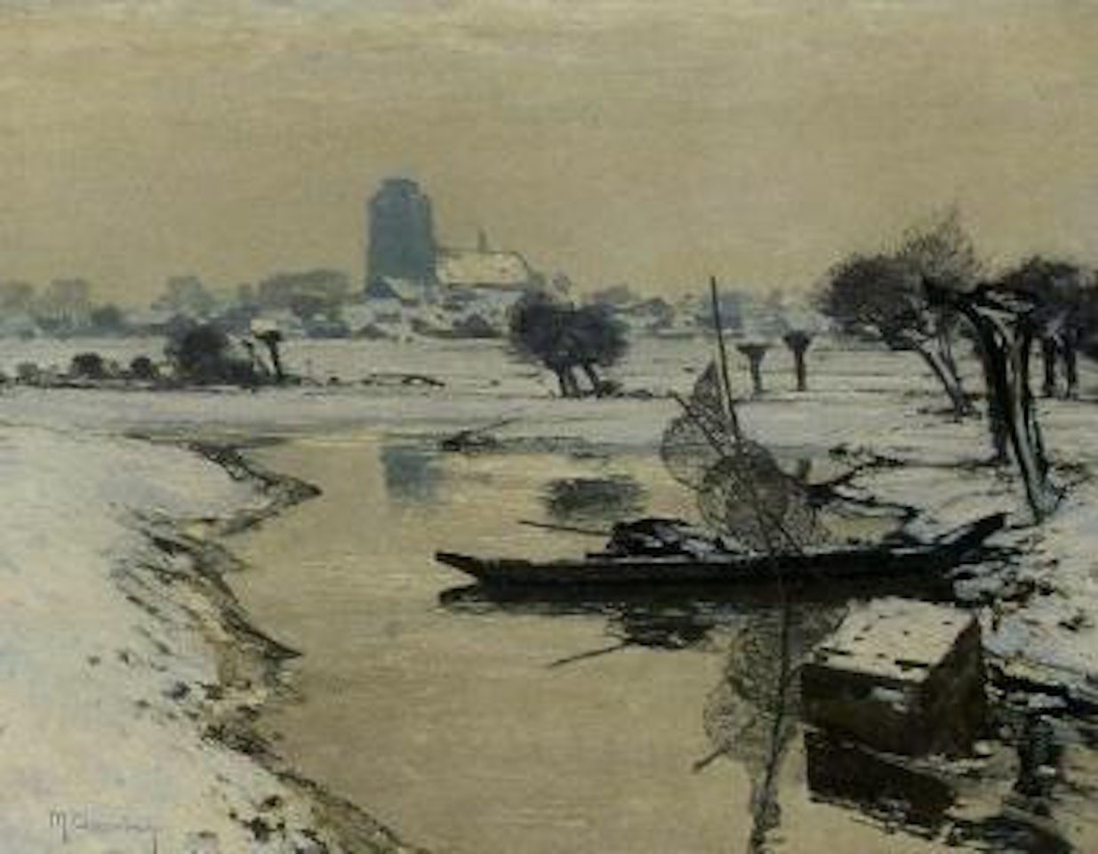 Snow covered landscape by Max Clarenbach