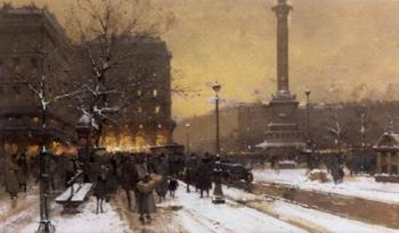 Place de la Bastille by Eugene Galien-Laloue