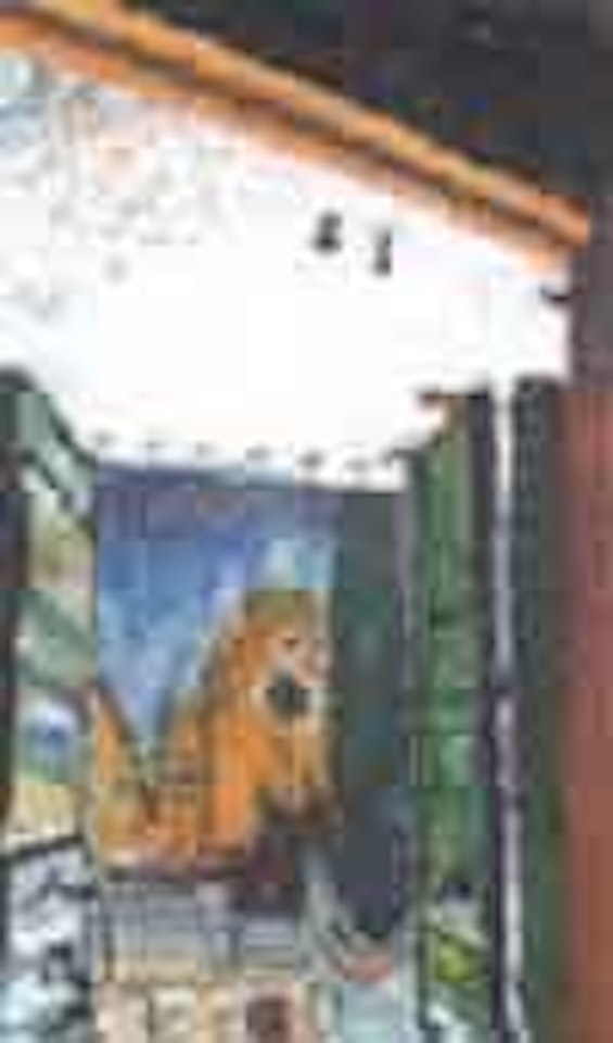 View of Venice through the window by John Bratby