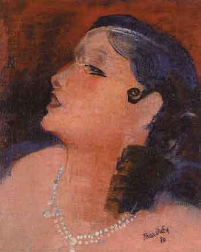 Jeune femme au collier de perles by Jean Dufy