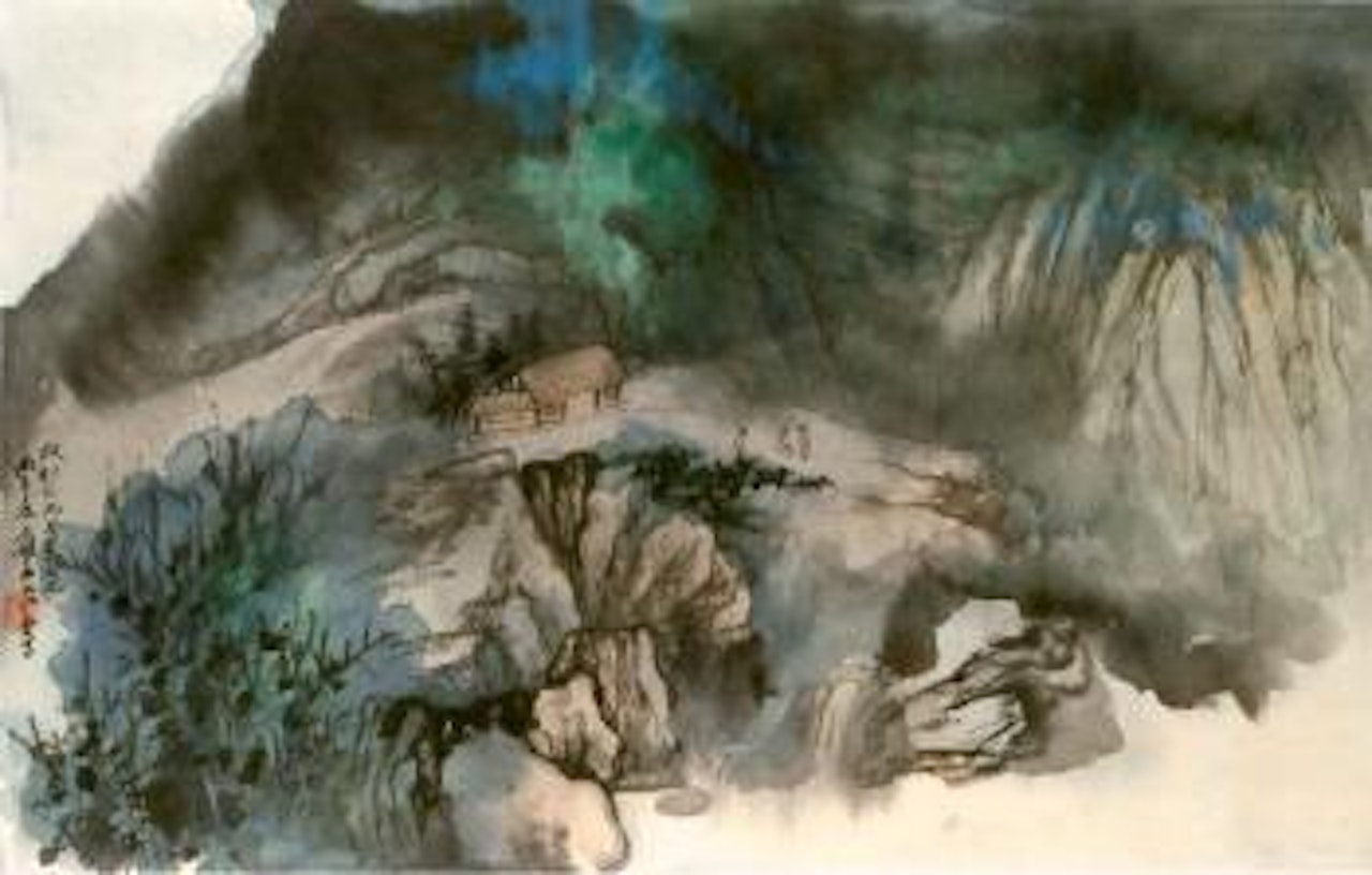 Landscape in splash colour by Zhang Daqian