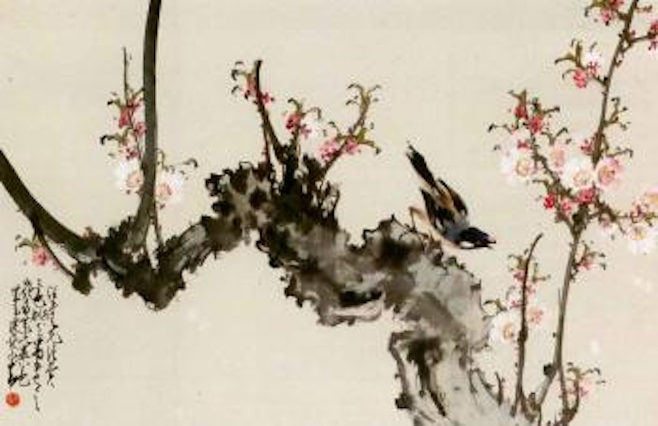 Peach blossom and bird by Zhao Shao'ang